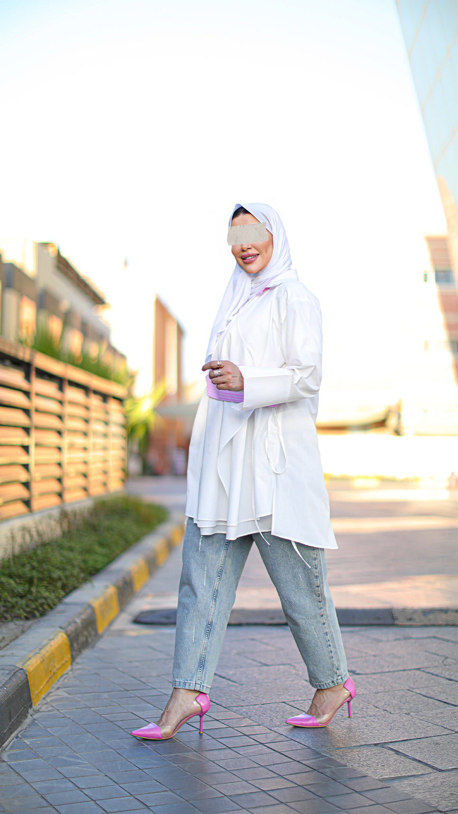 Belted Poplin Wrap Shirt