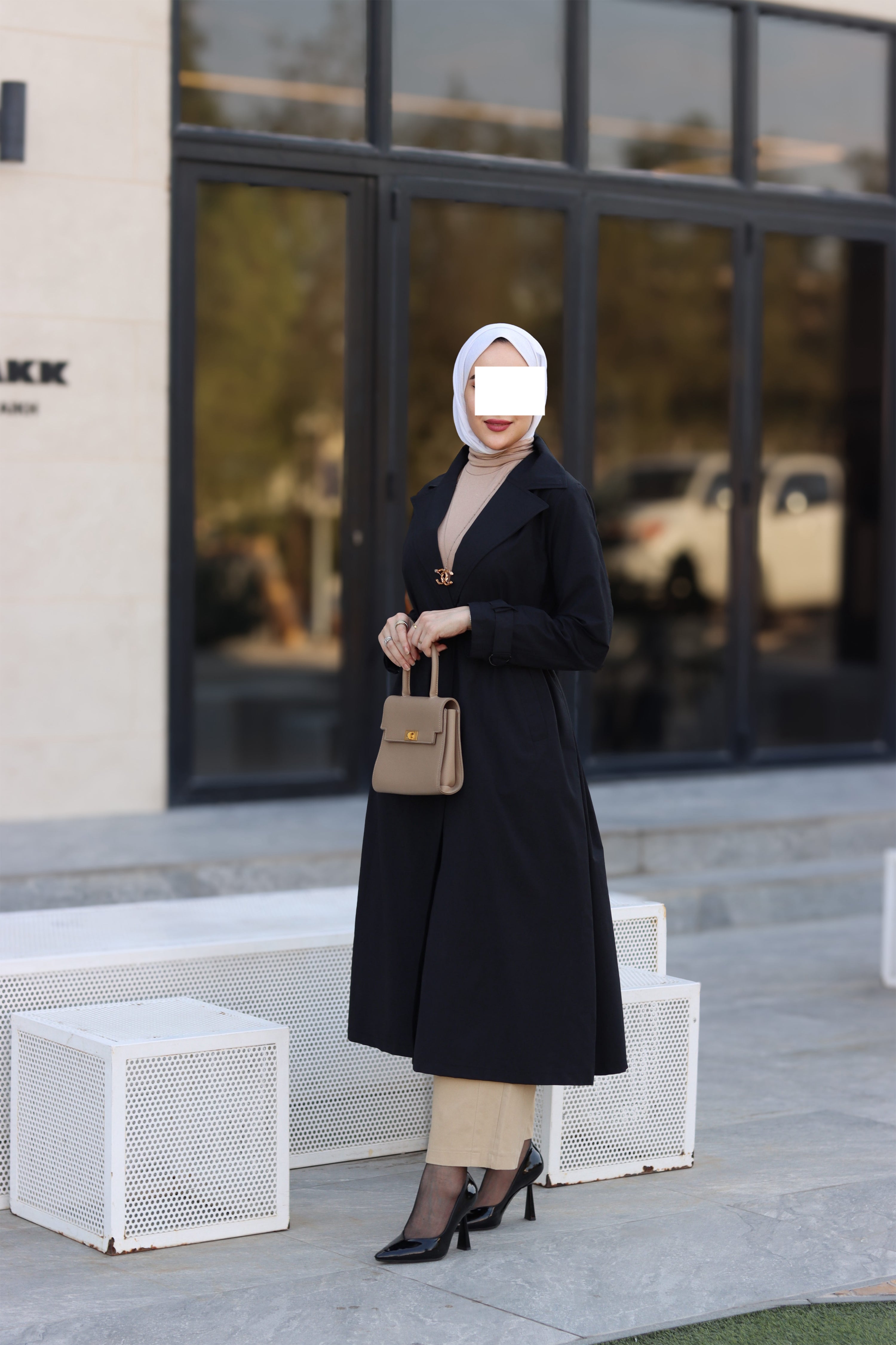 Noir Belted Gabardine Jacket