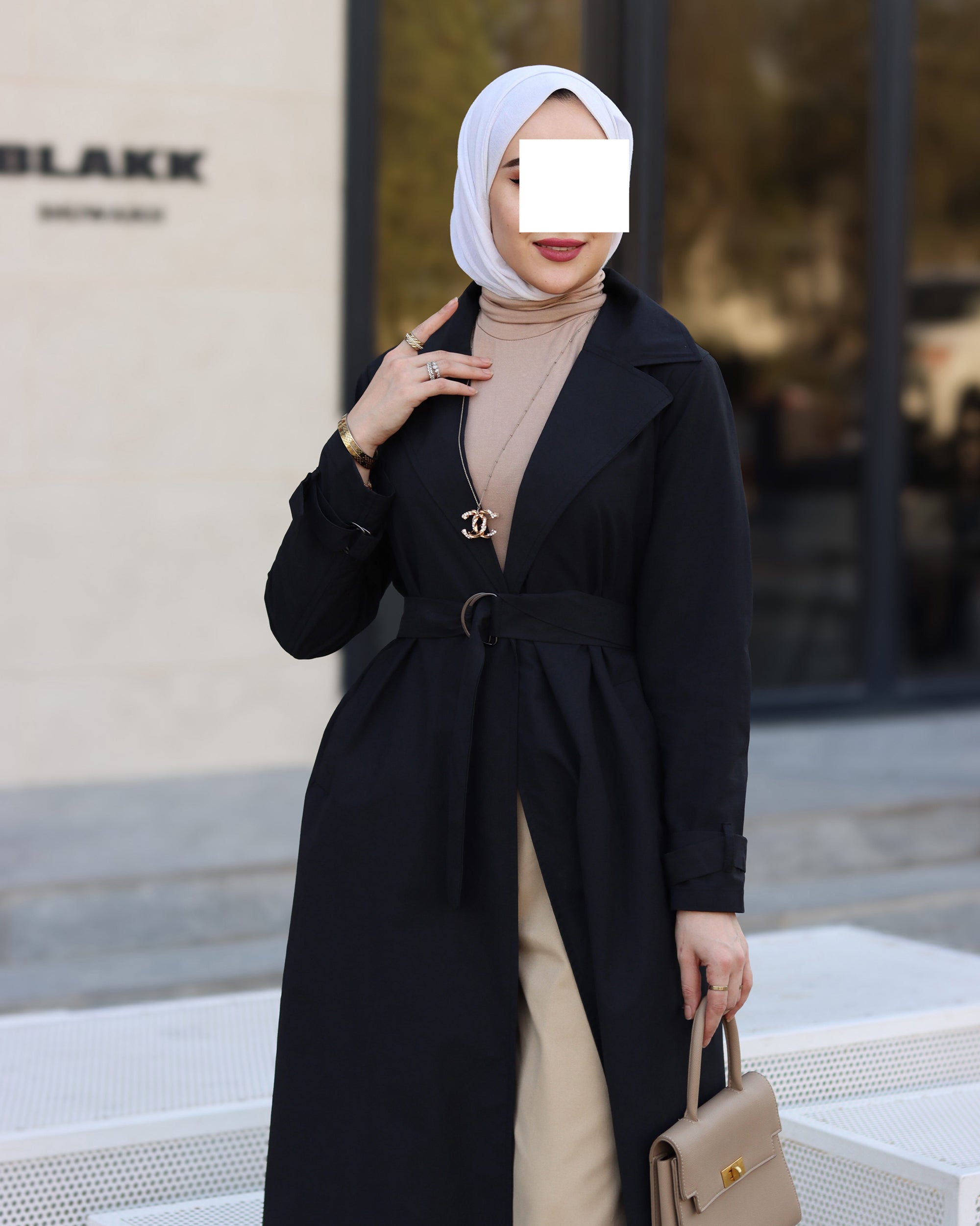 جاكيت غاباردين بحزام