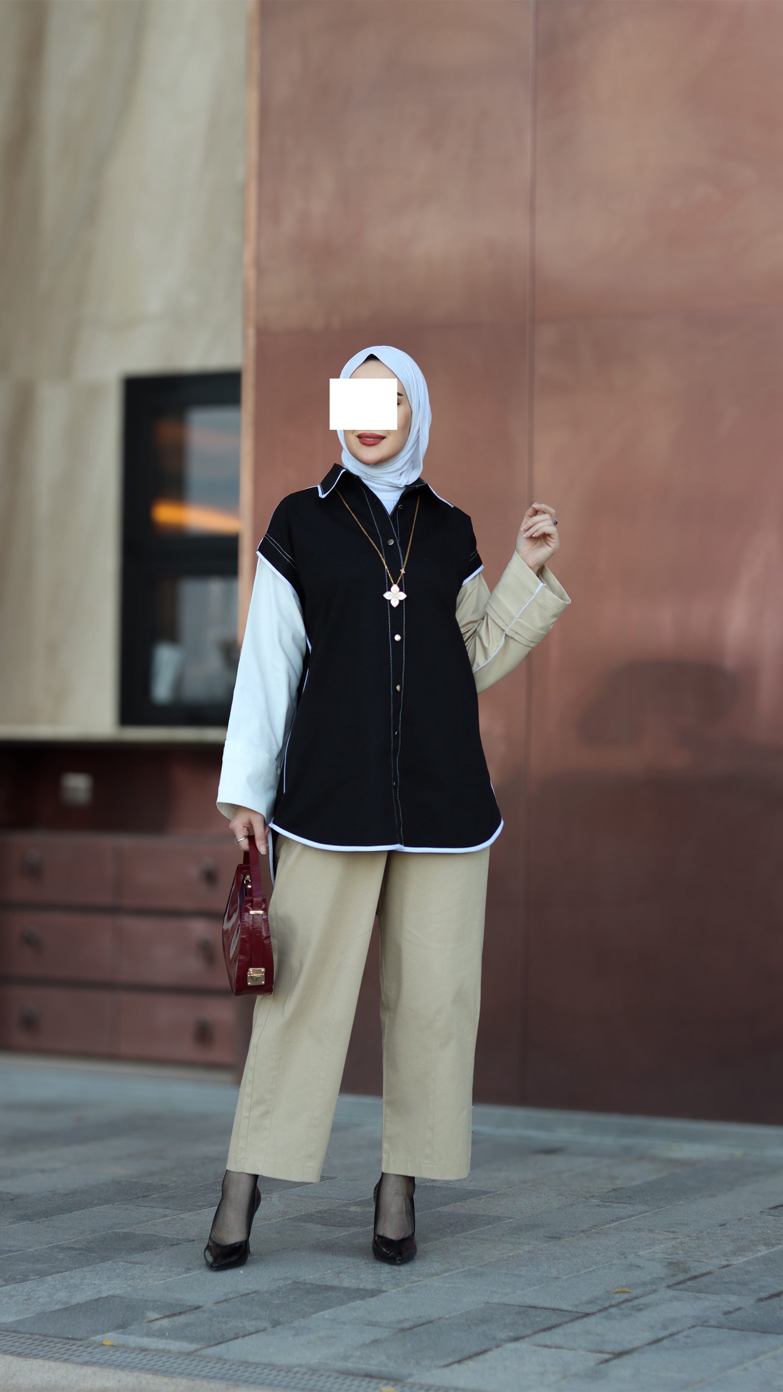 Two-Tone Gabardine Shirt