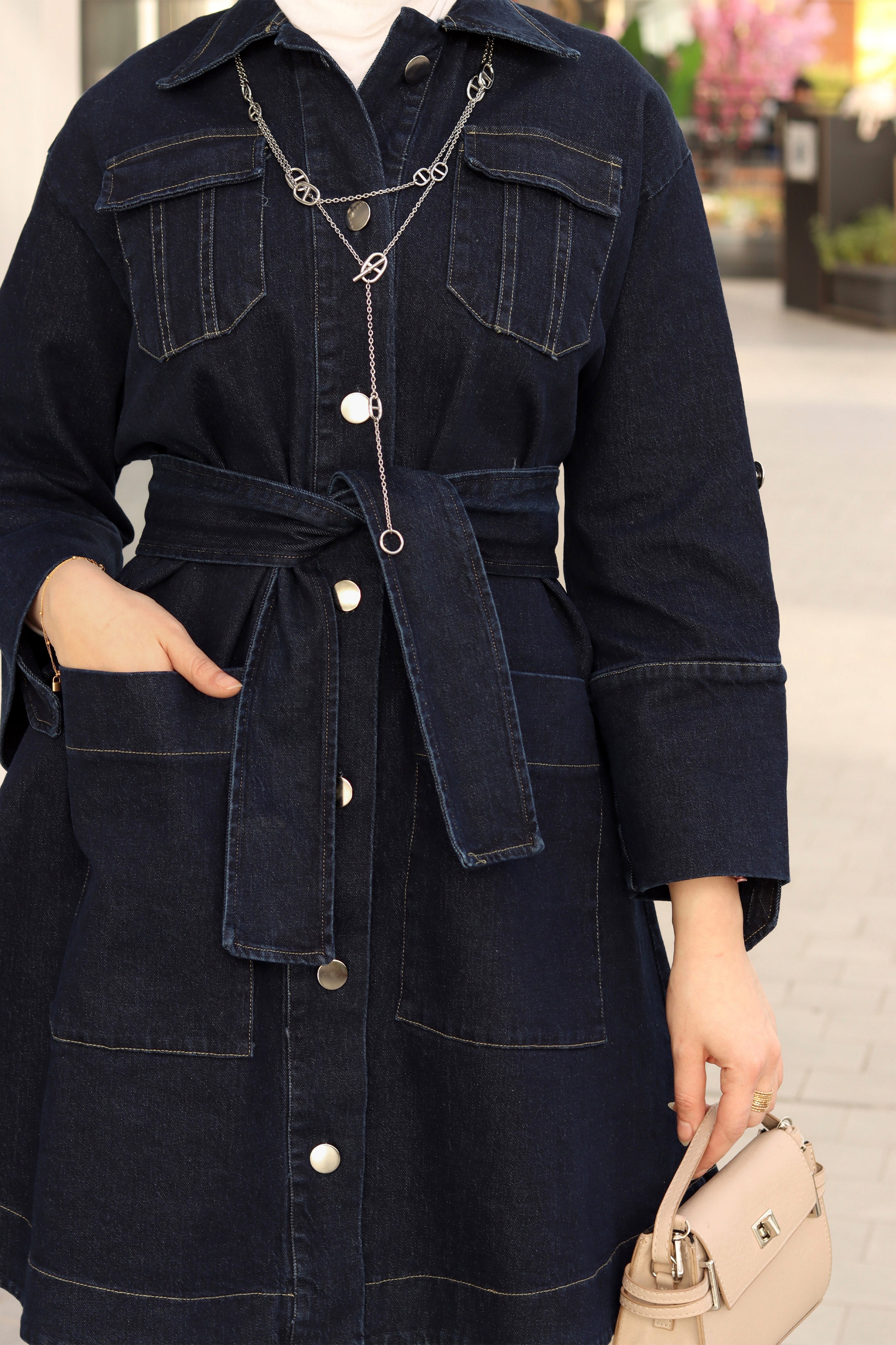 Belted Jeans Jacket
