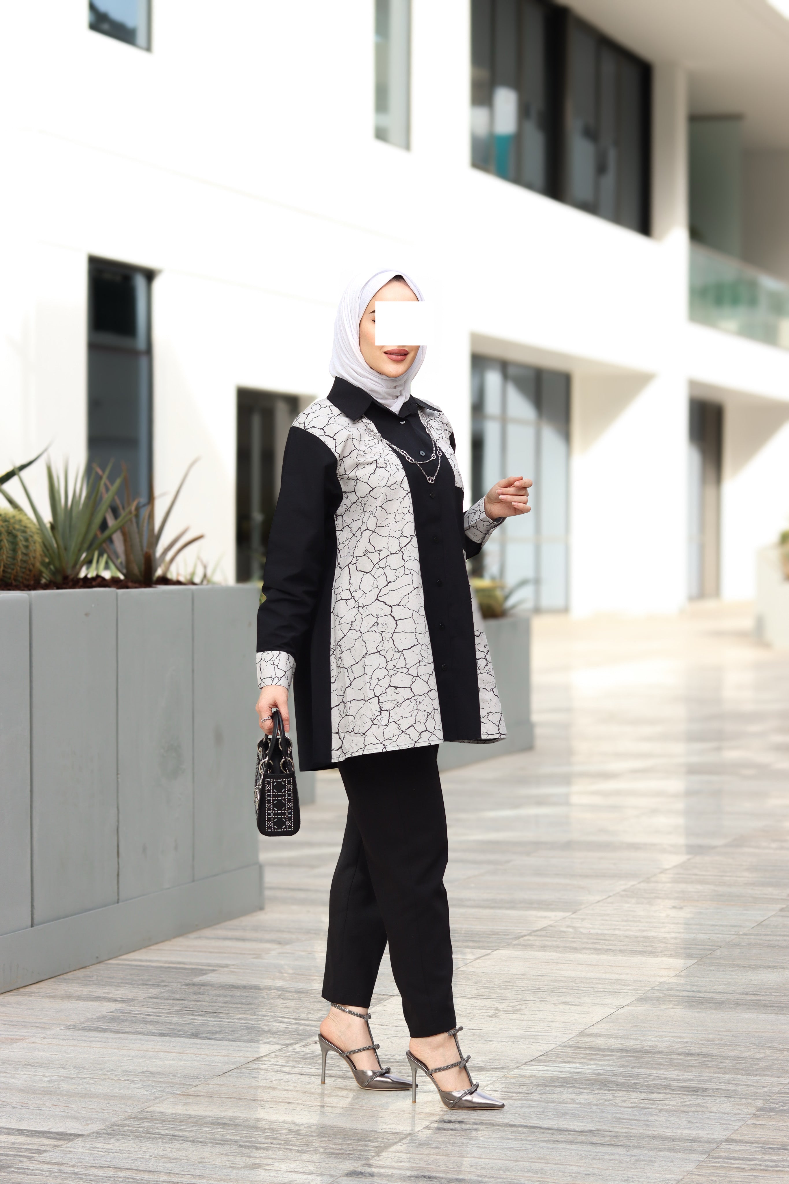 Black & White Poplin Shirt