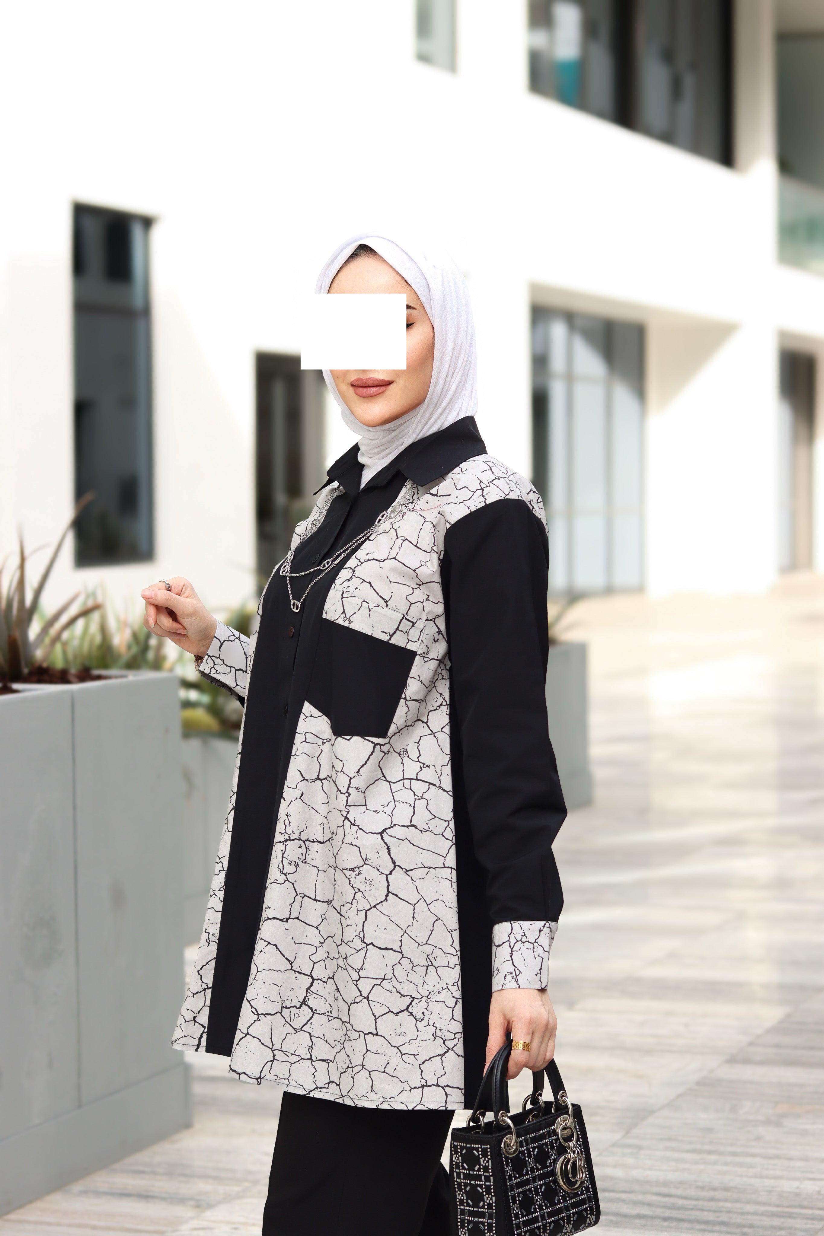 Black & White Poplin Shirt