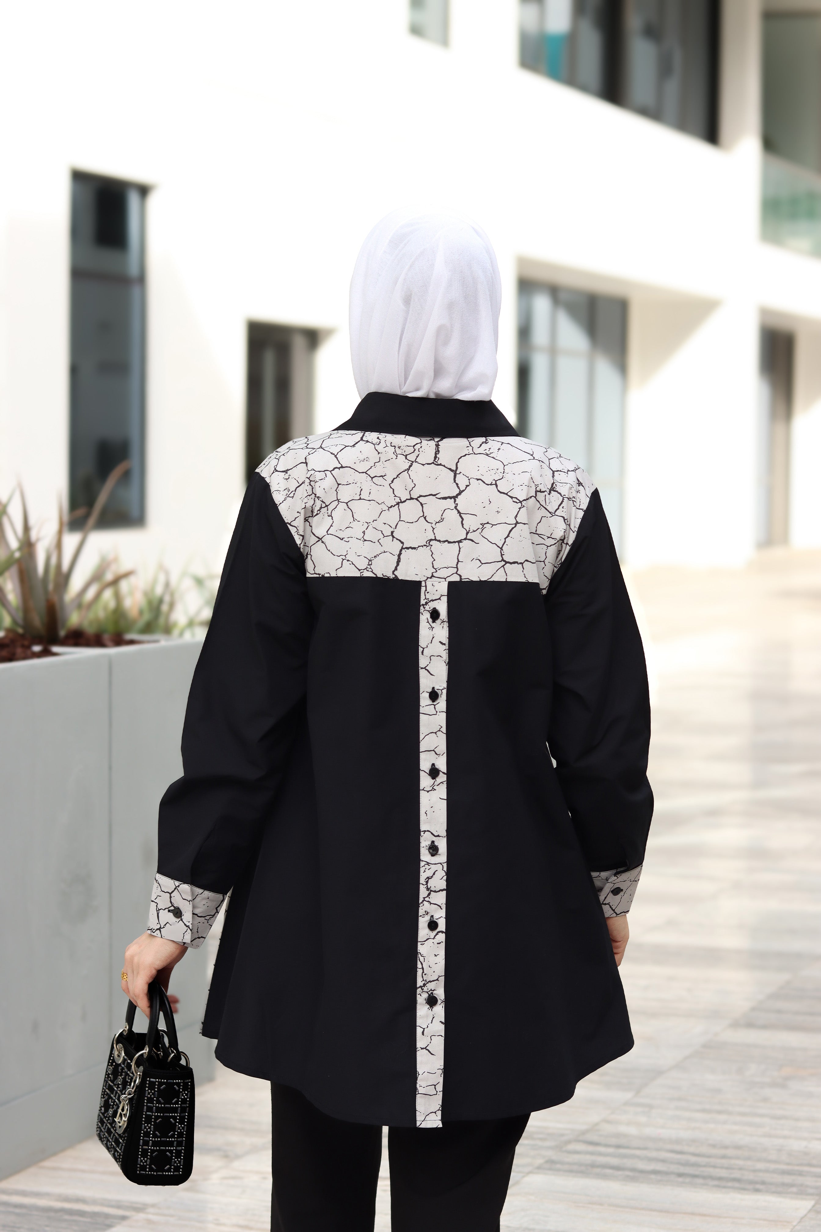 Black & White Poplin Shirt