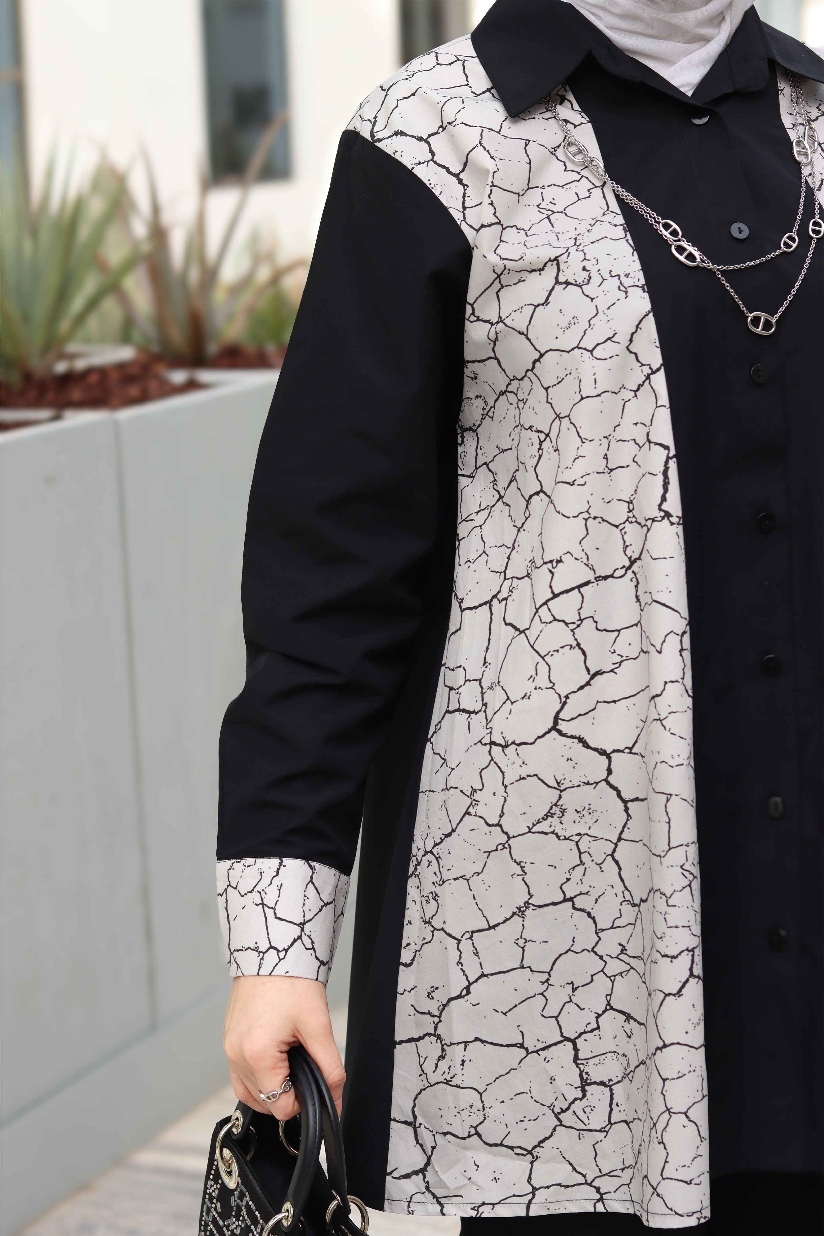 Black & White Poplin Shirt
