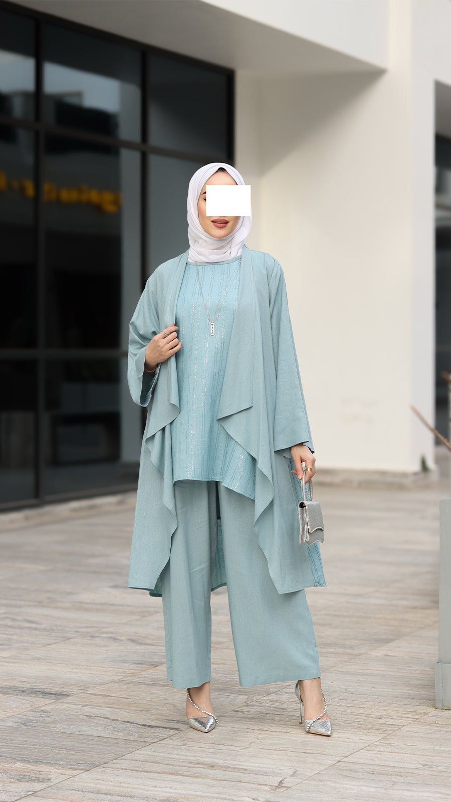 Light Blue Linen Set