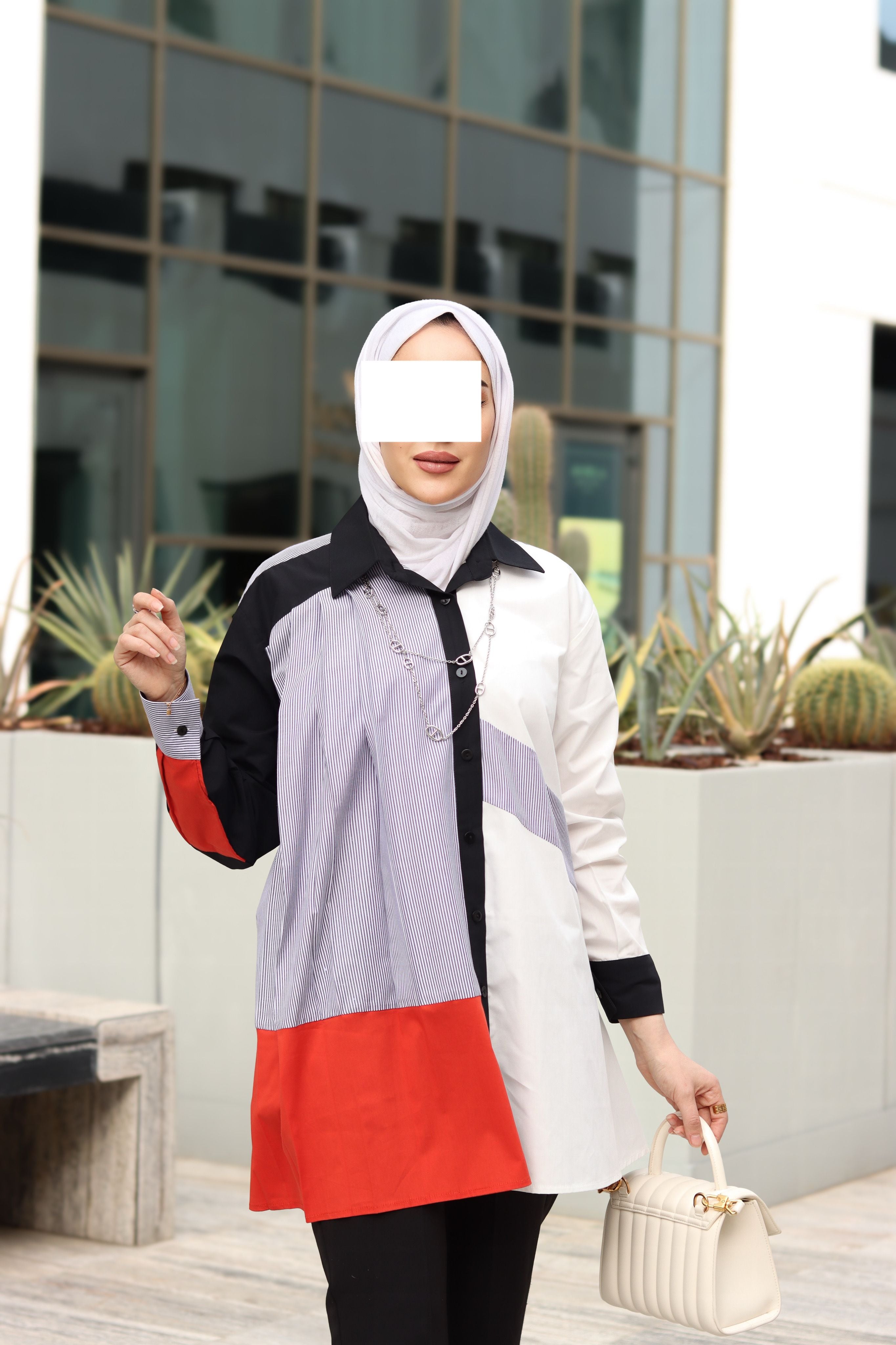 Colorblock Poplin Shirt