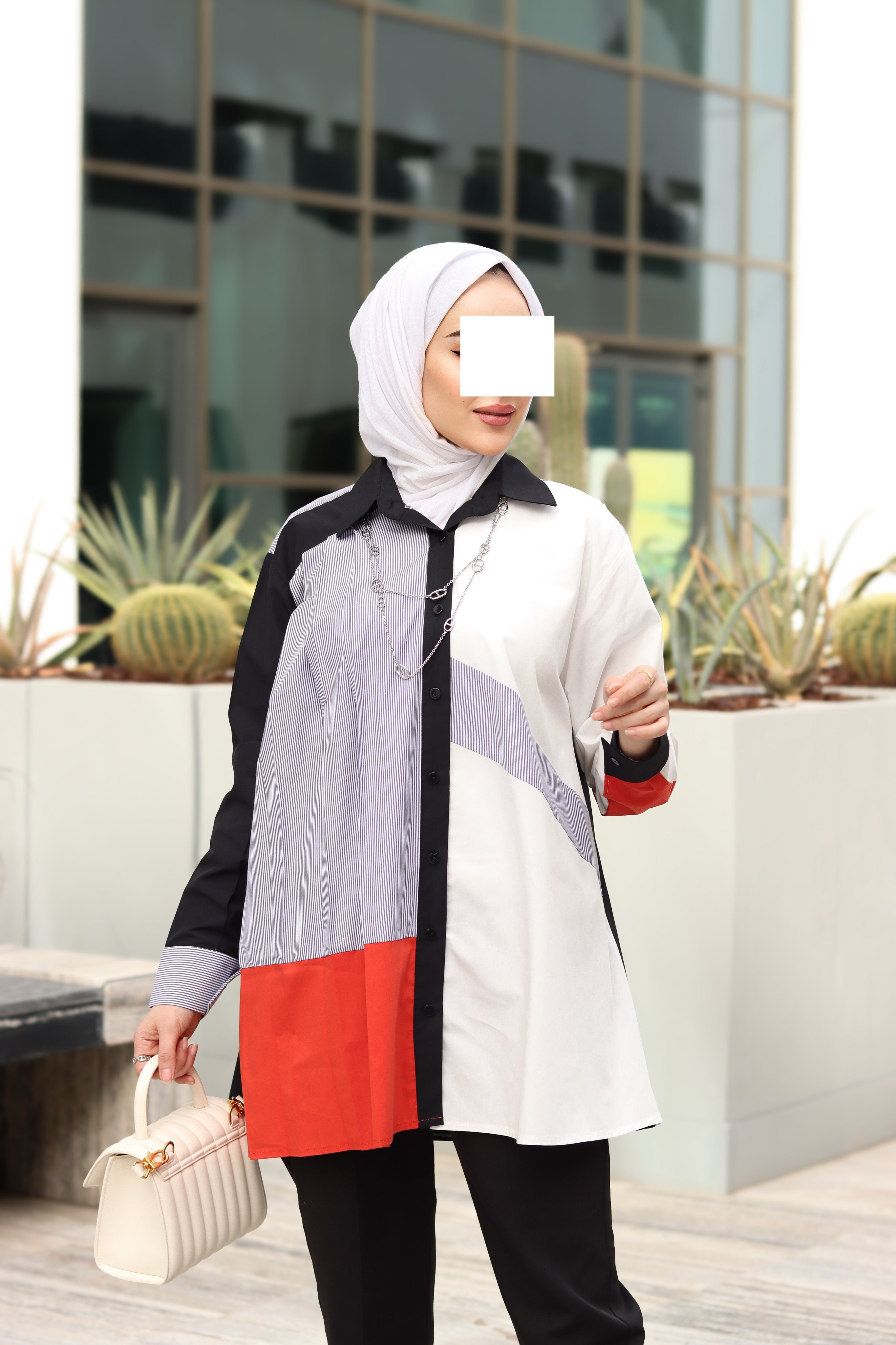 Colorblock Poplin Shirt