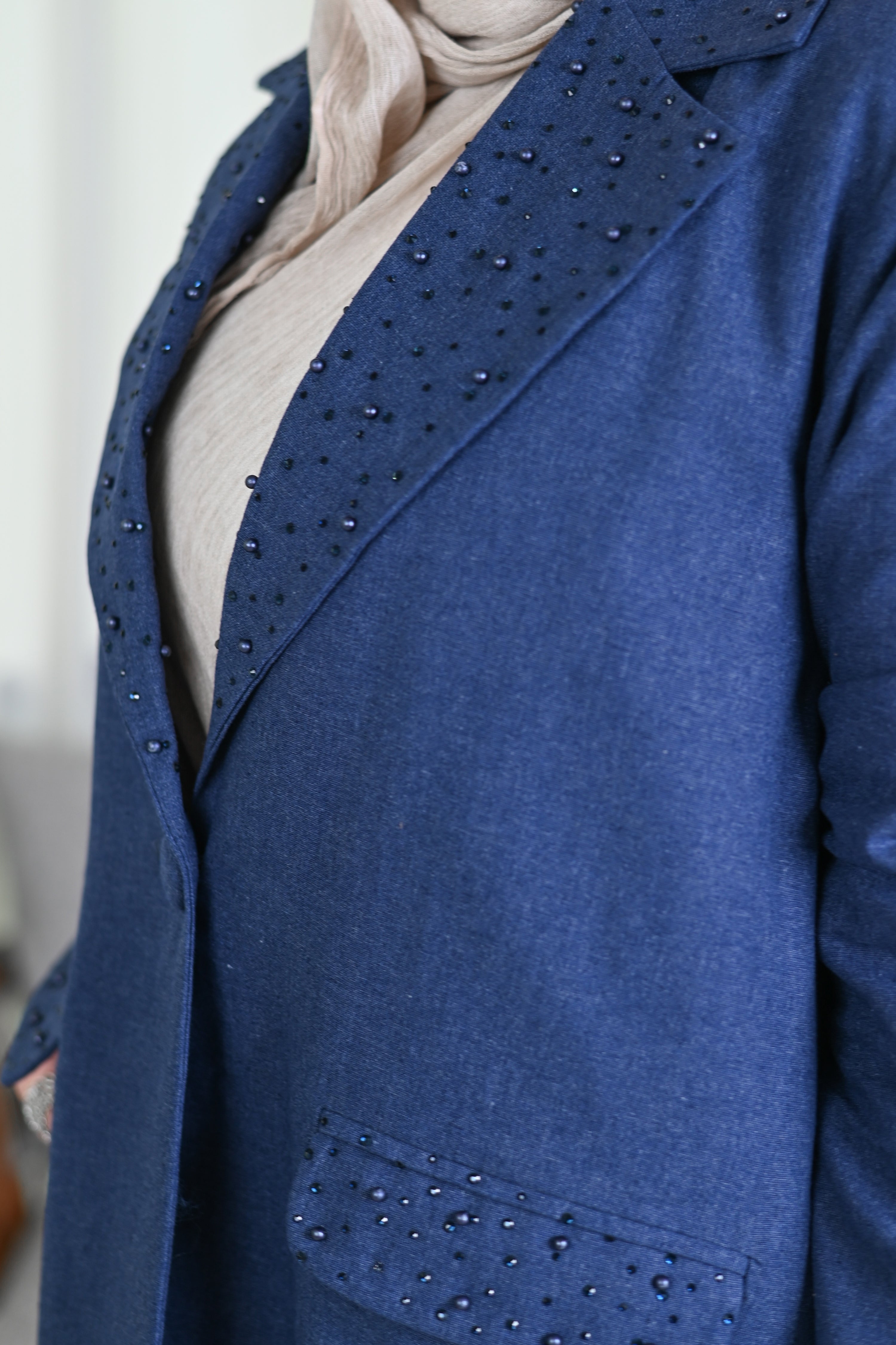 Embroidered Linen Suit Set
