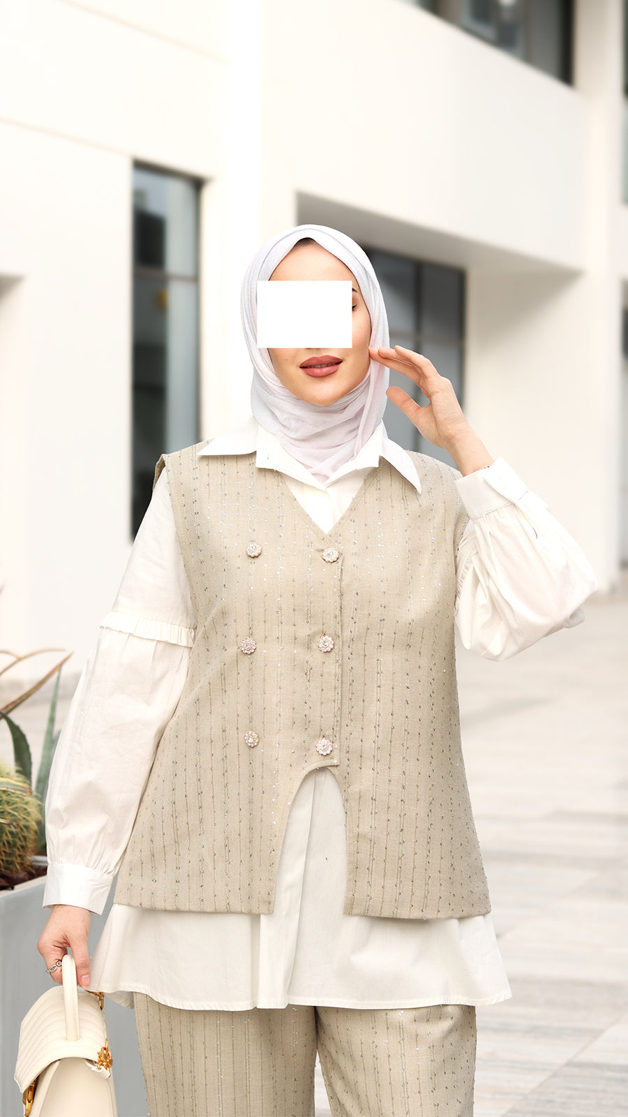 Beige Linen Set