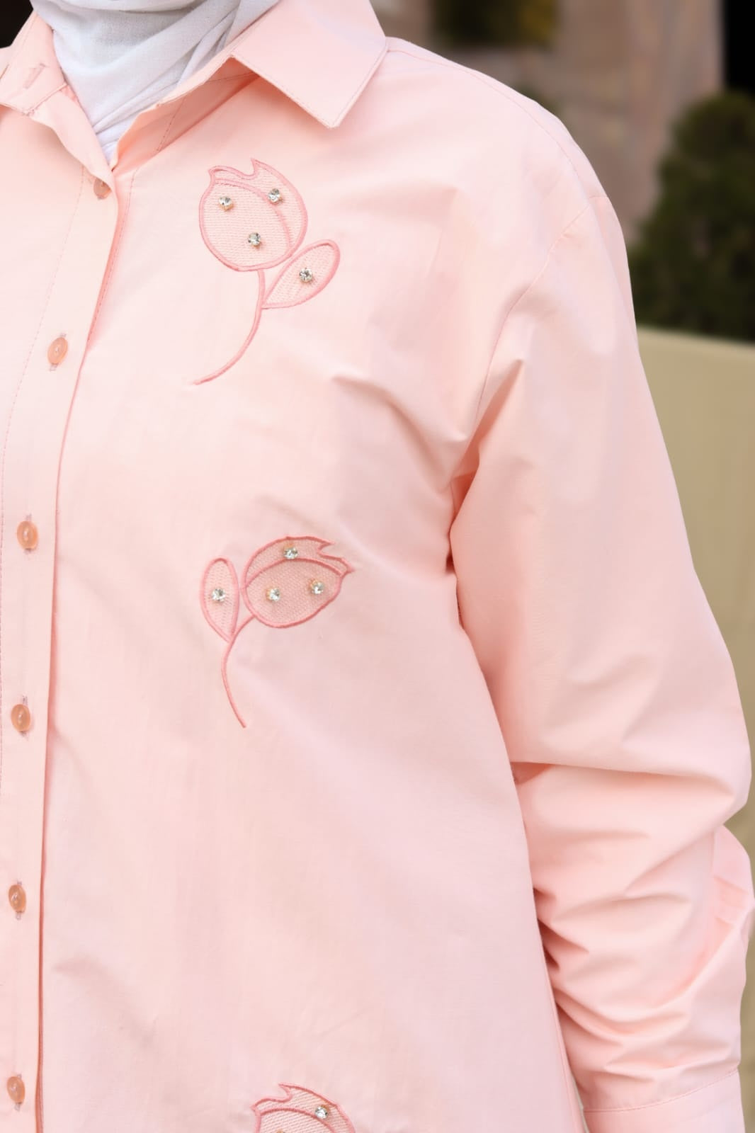 Blush Blossom Poplin Shirt