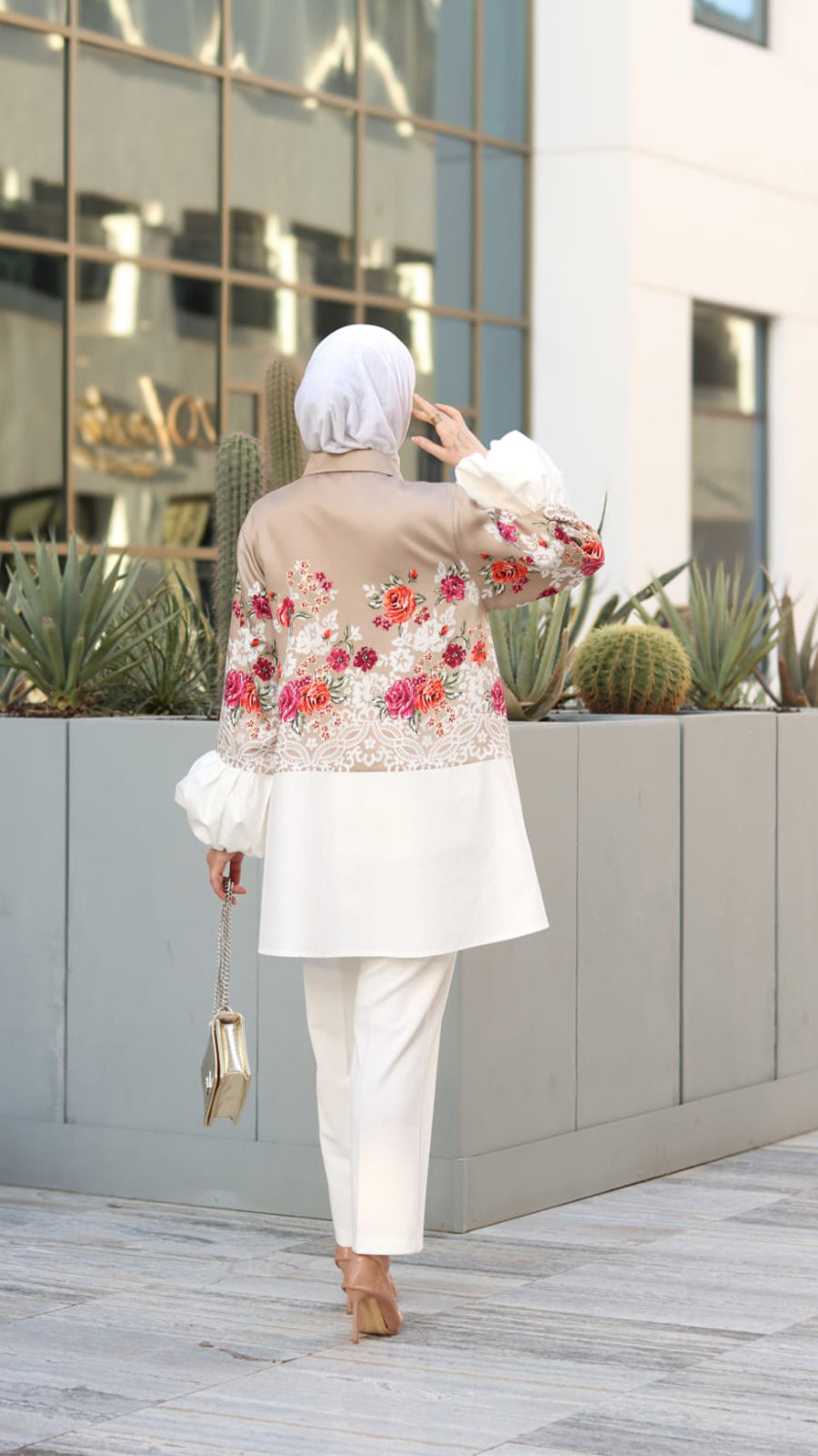 Beige Floral Shirt