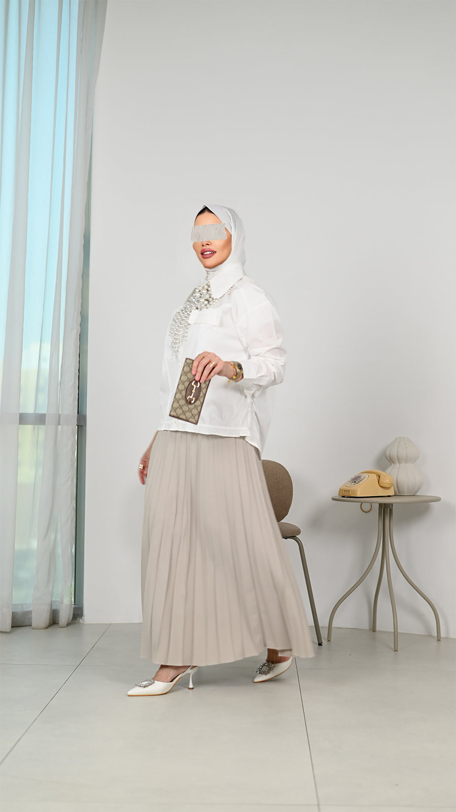 Pearl Ruffle Poplin Shirt