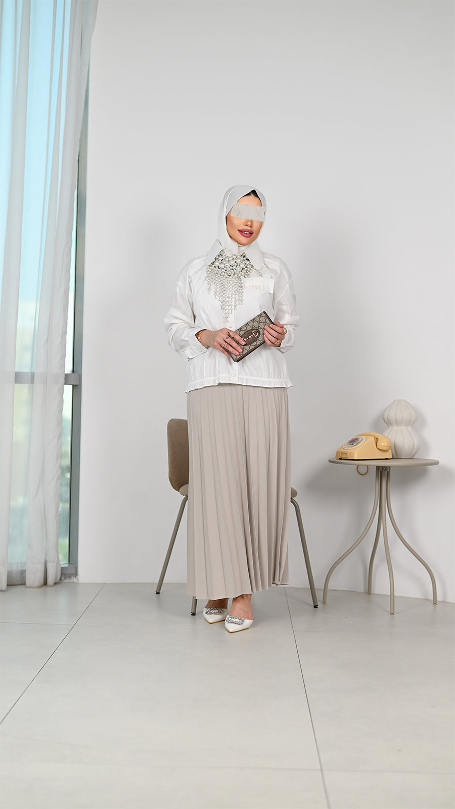 Pearl Ruffle Poplin Shirt
