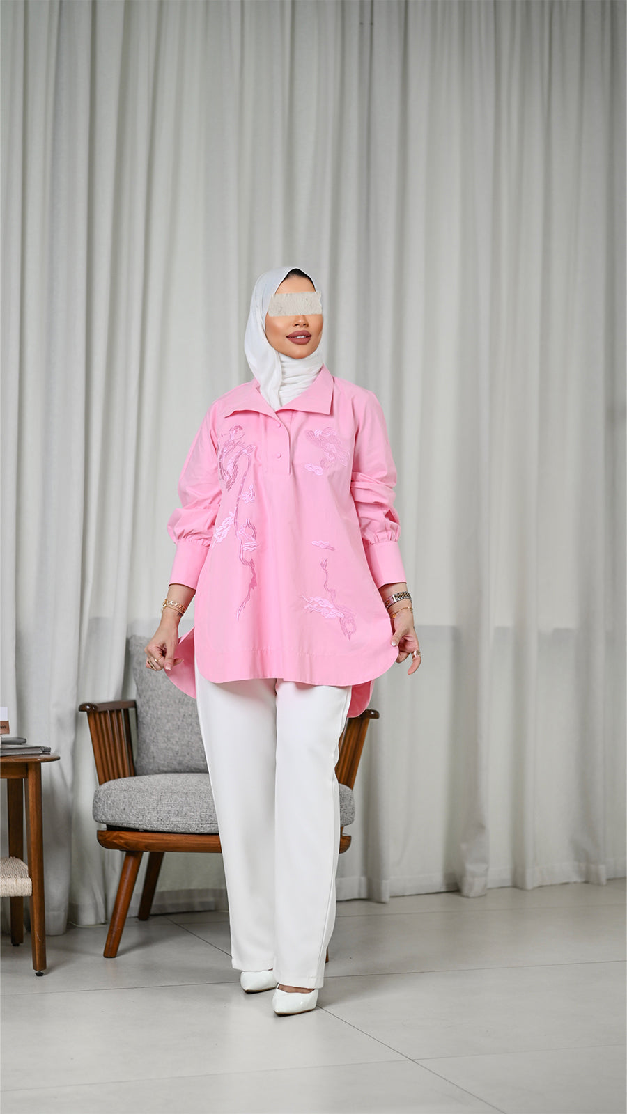 Blush Grace Poplin Shirt