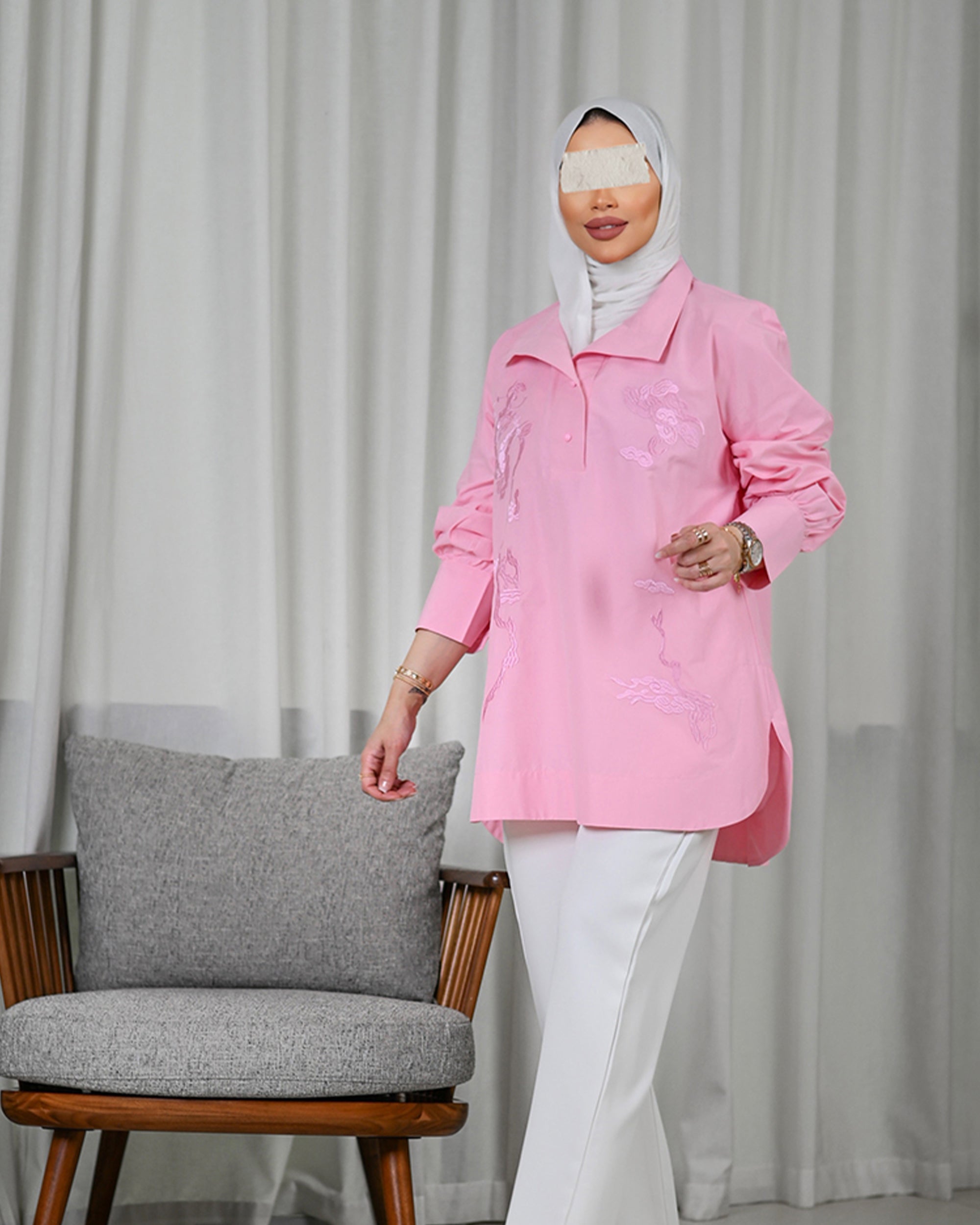 قميص بلوزة غريس بوبلين