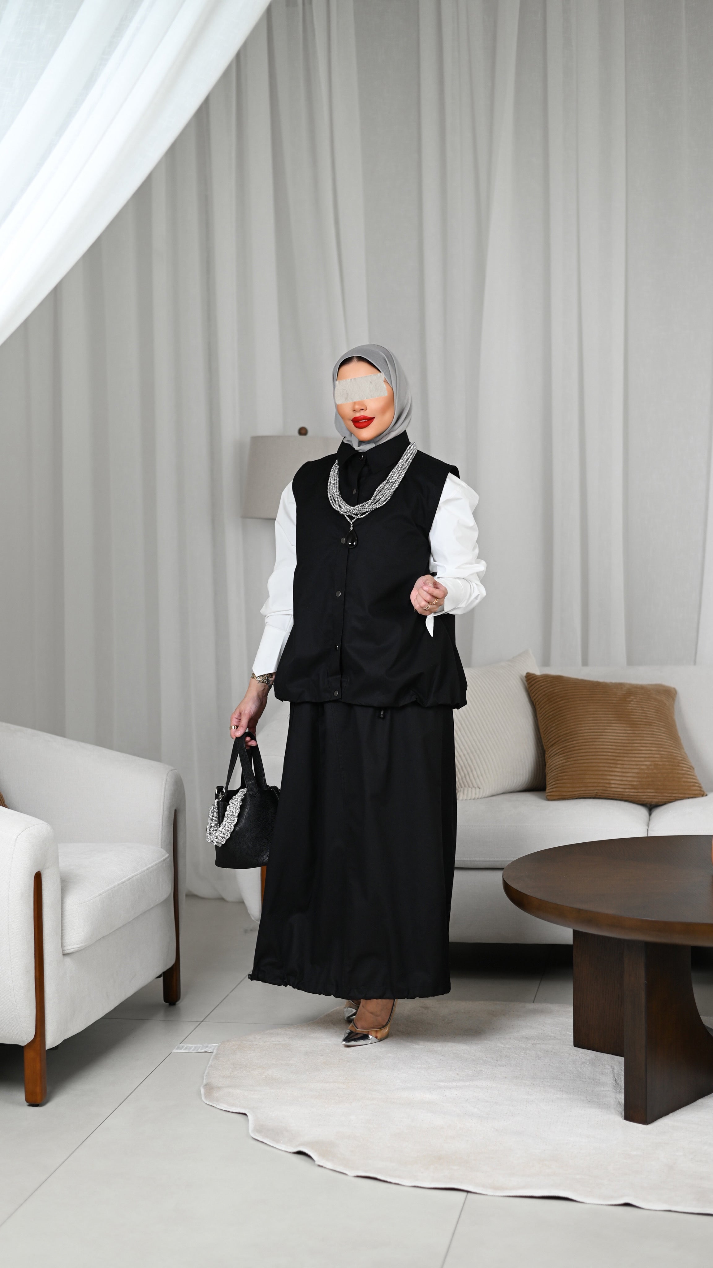 Classic Black Gabardine Vest