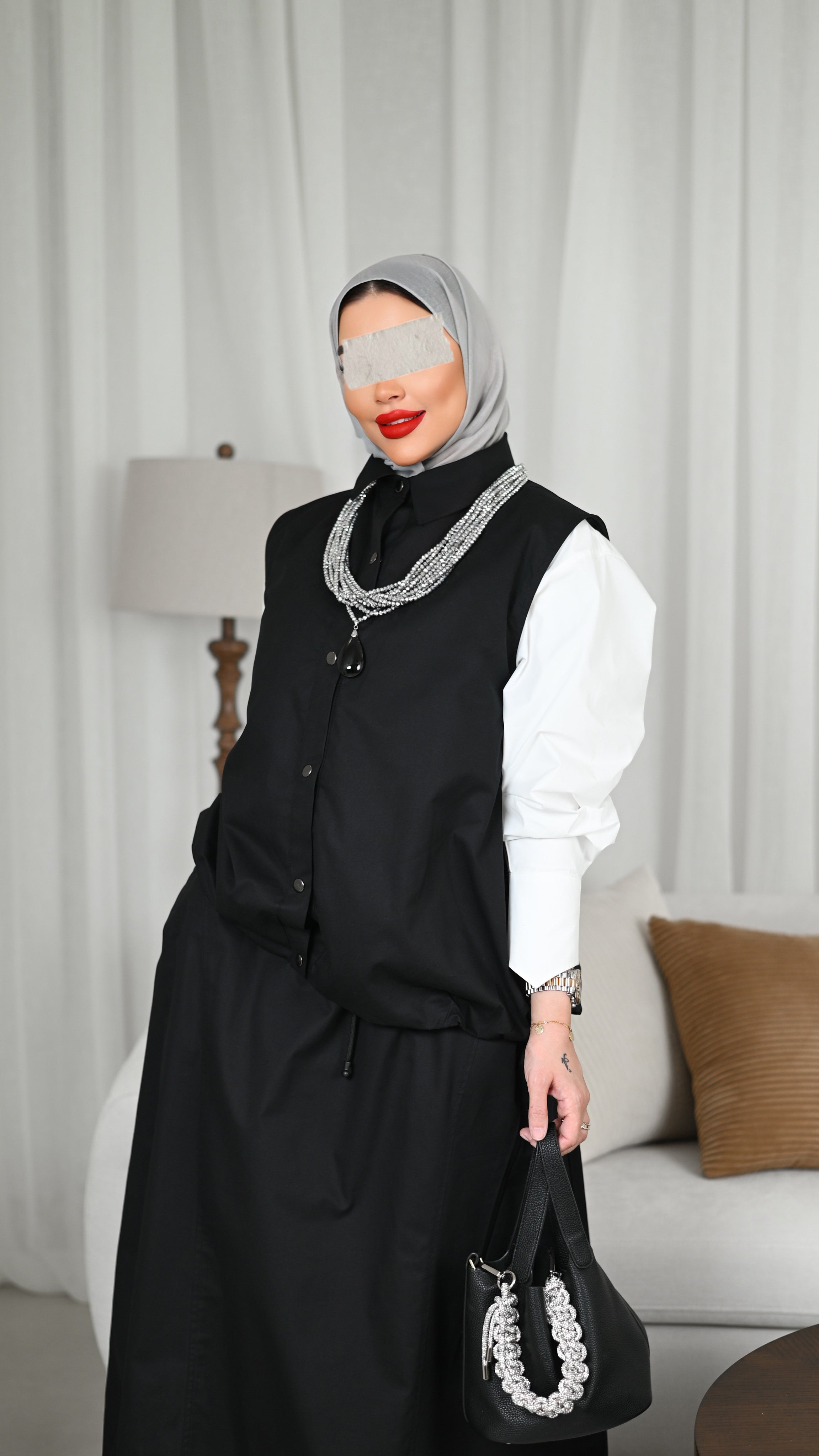 Classic Black Gabardine Vest