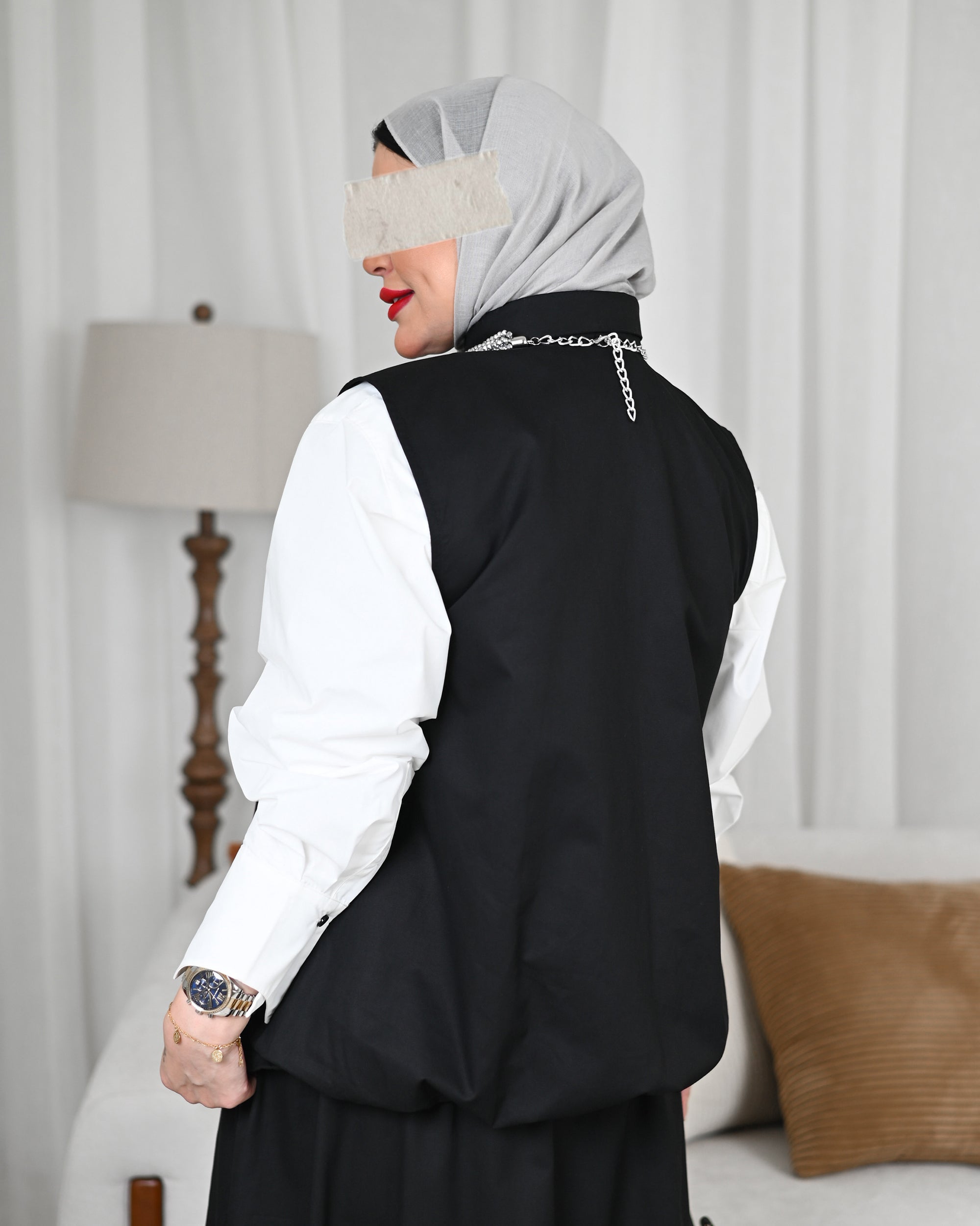 جاكيت جاباردين سوداء كلاسيكية