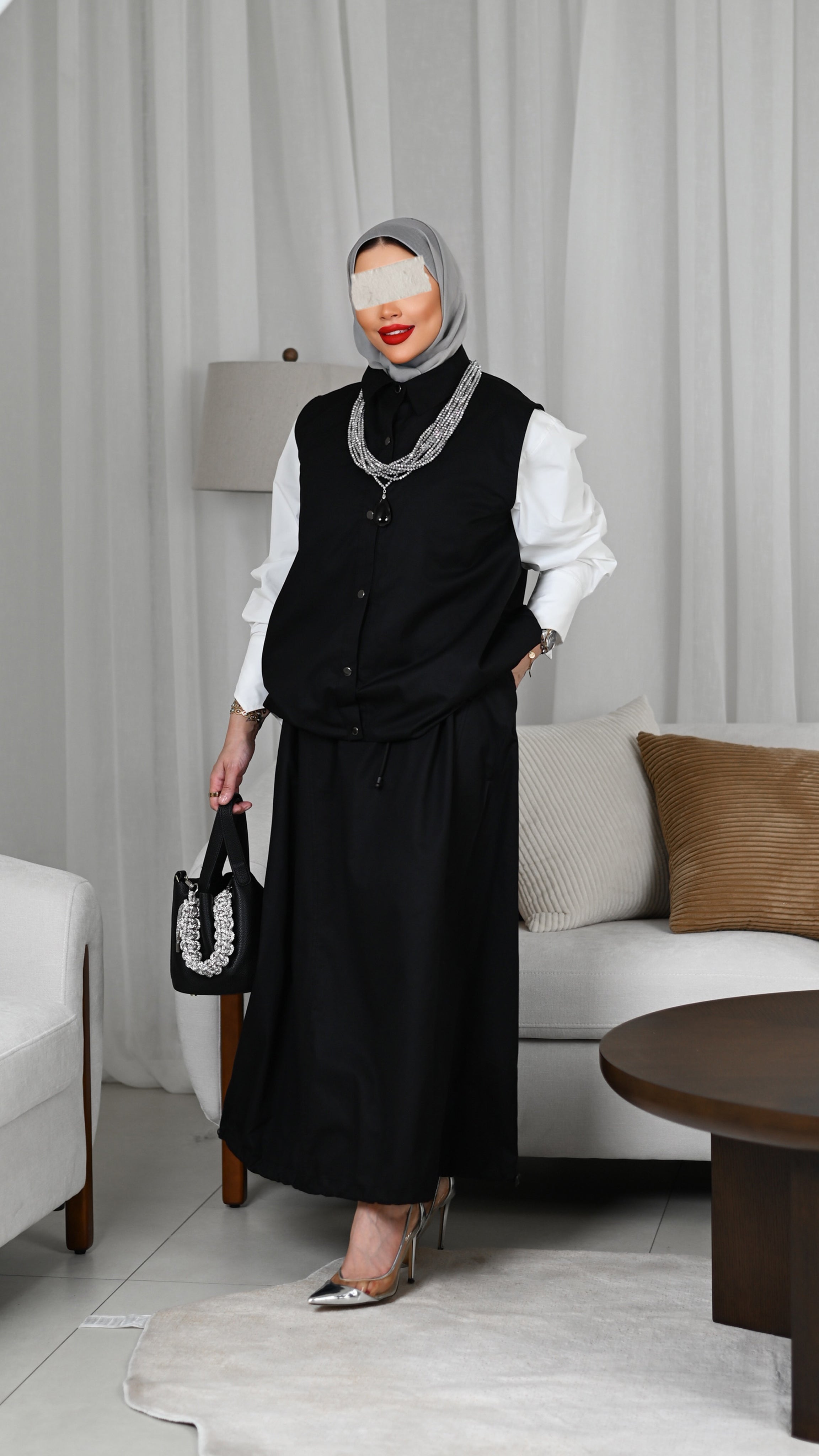 Black Gabardine Skirt