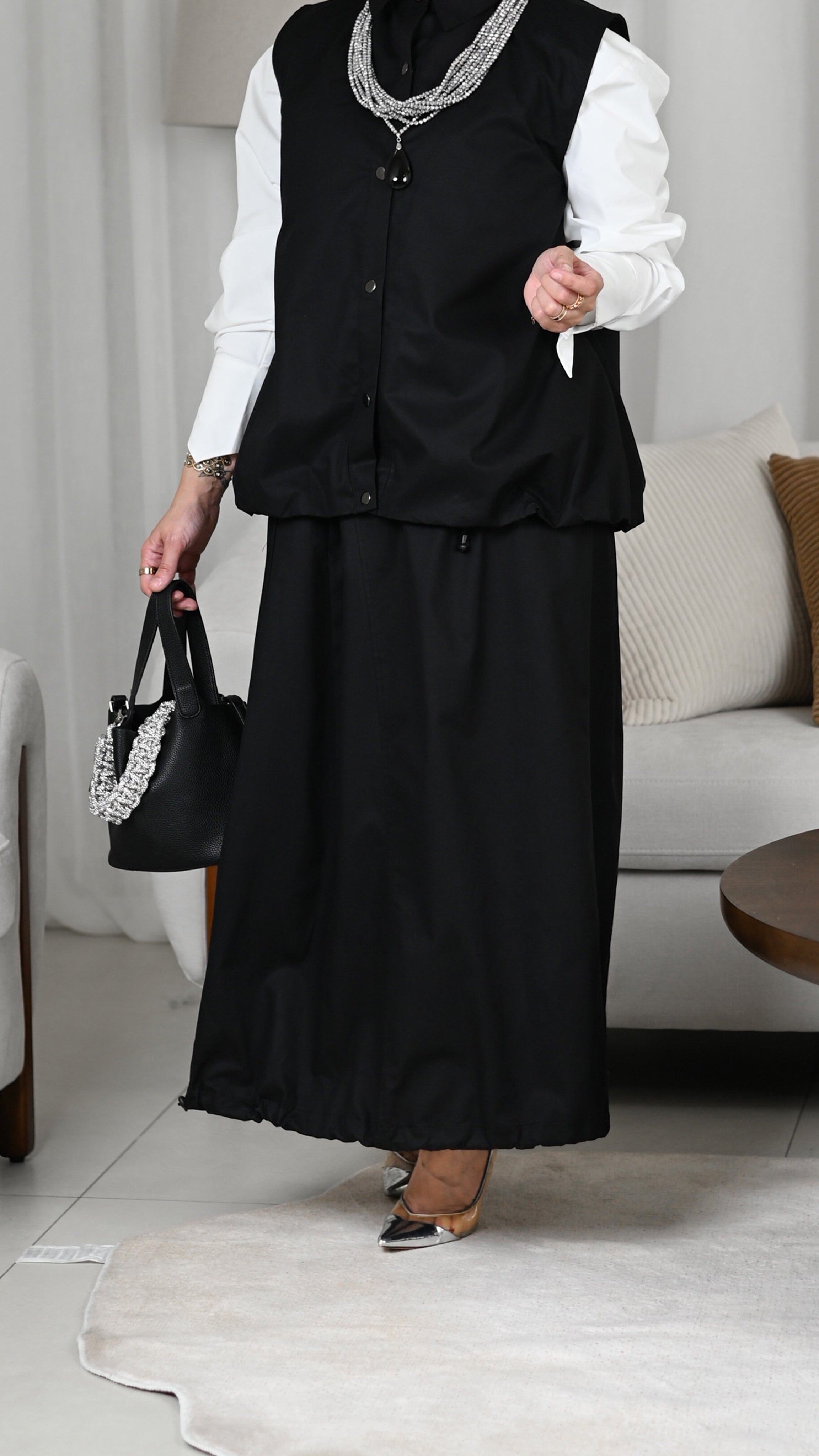 Black Gabardine Skirt