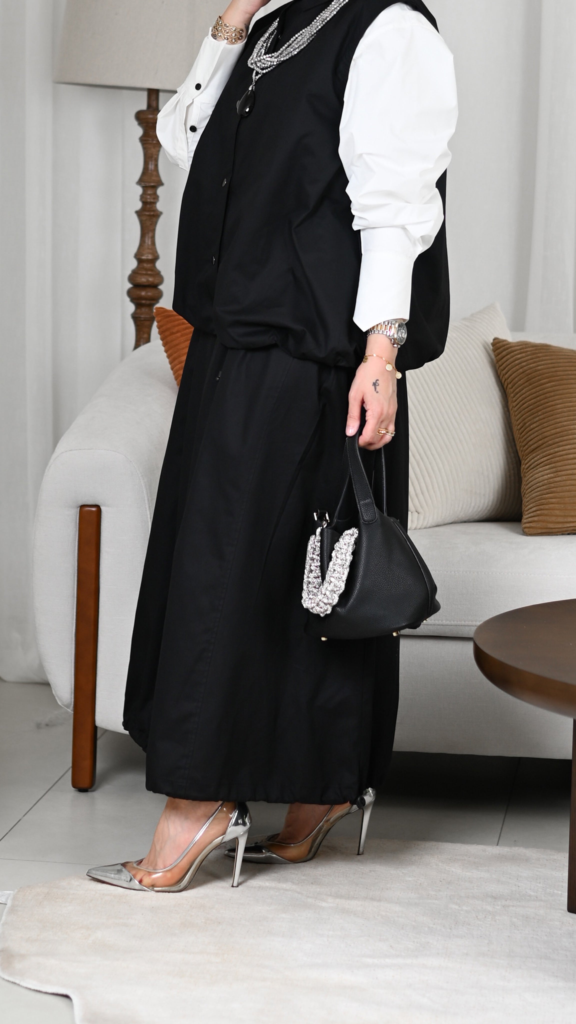 Black Gabardine Skirt