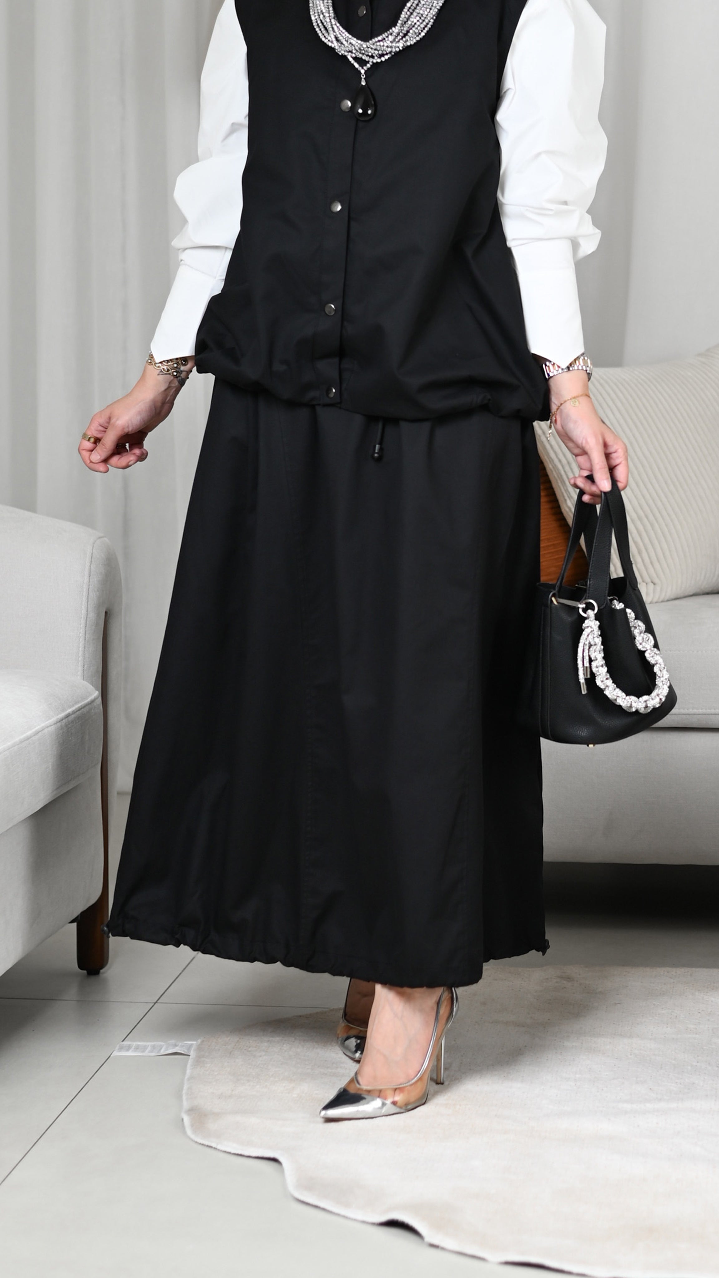 Black Gabardine Skirt