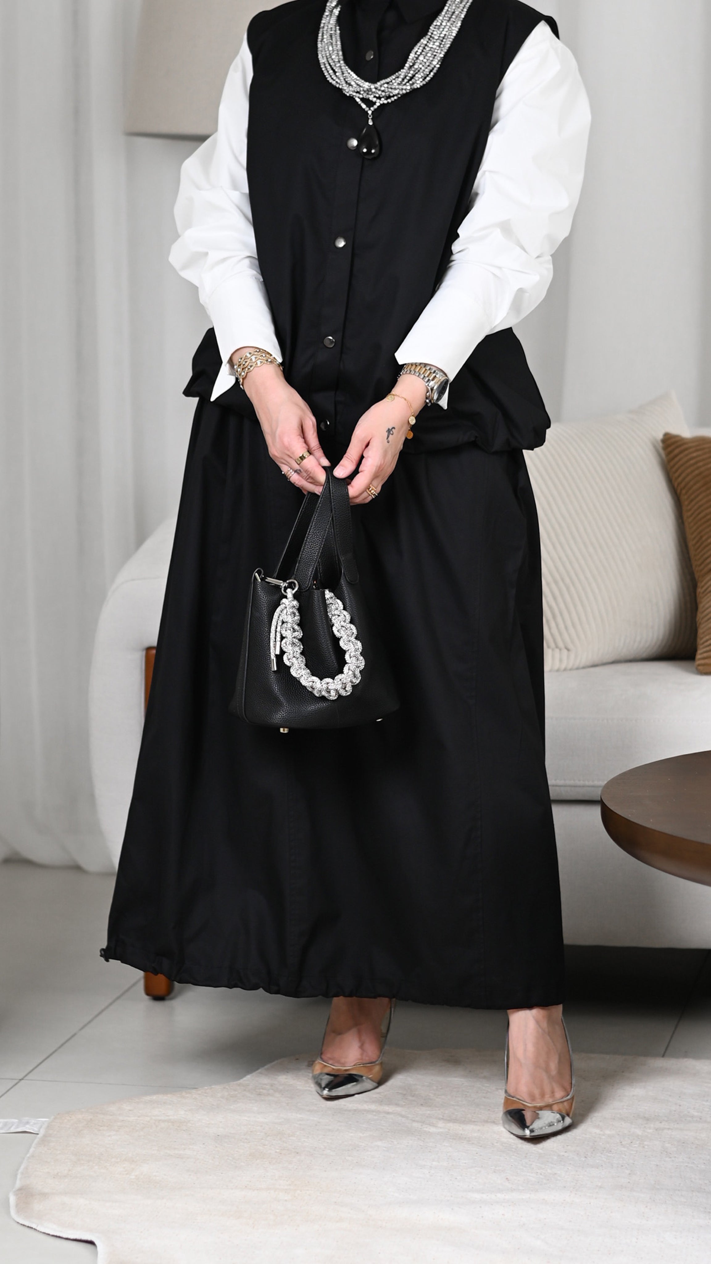 Black Gabardine Skirt