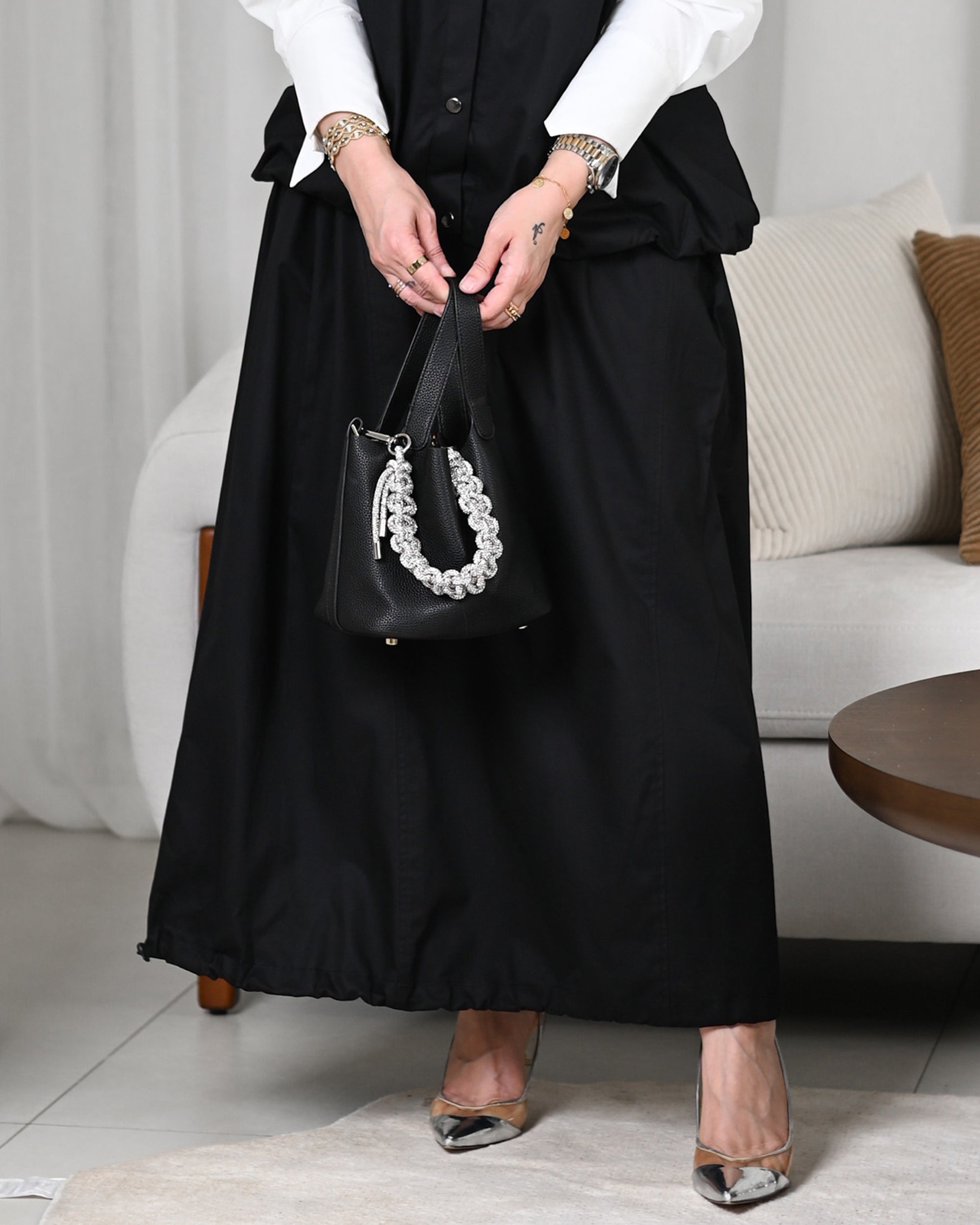 تنورة جاباردين سوداء