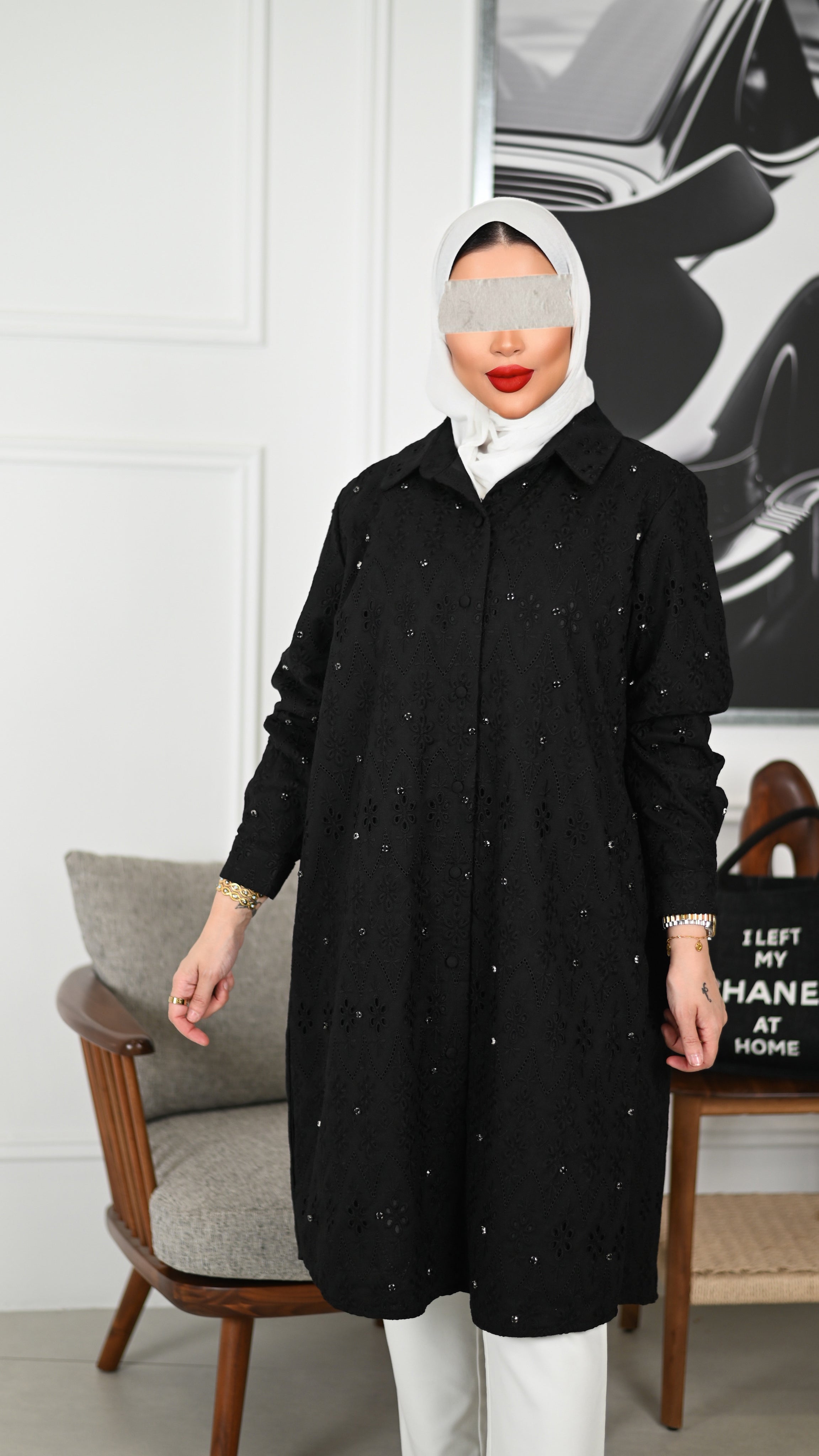 Embellished Black Lace Punjabi