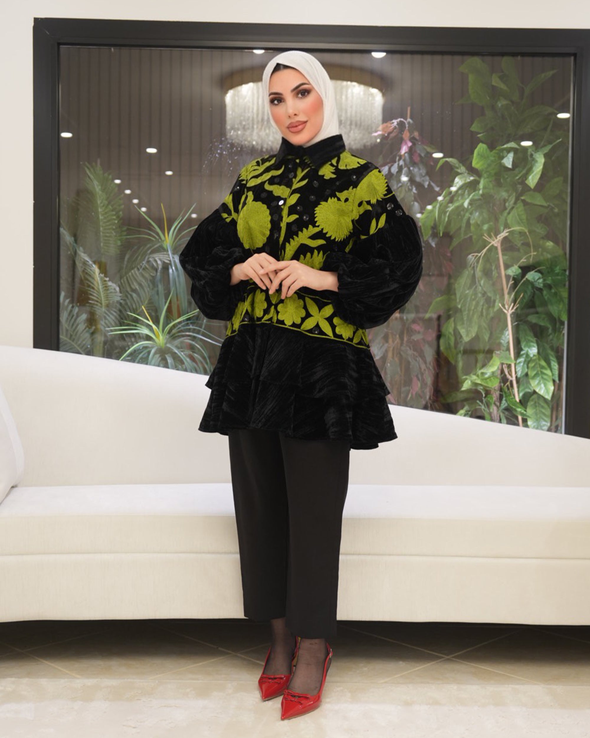 Classic Velvet Jacket – Black & Olive Green