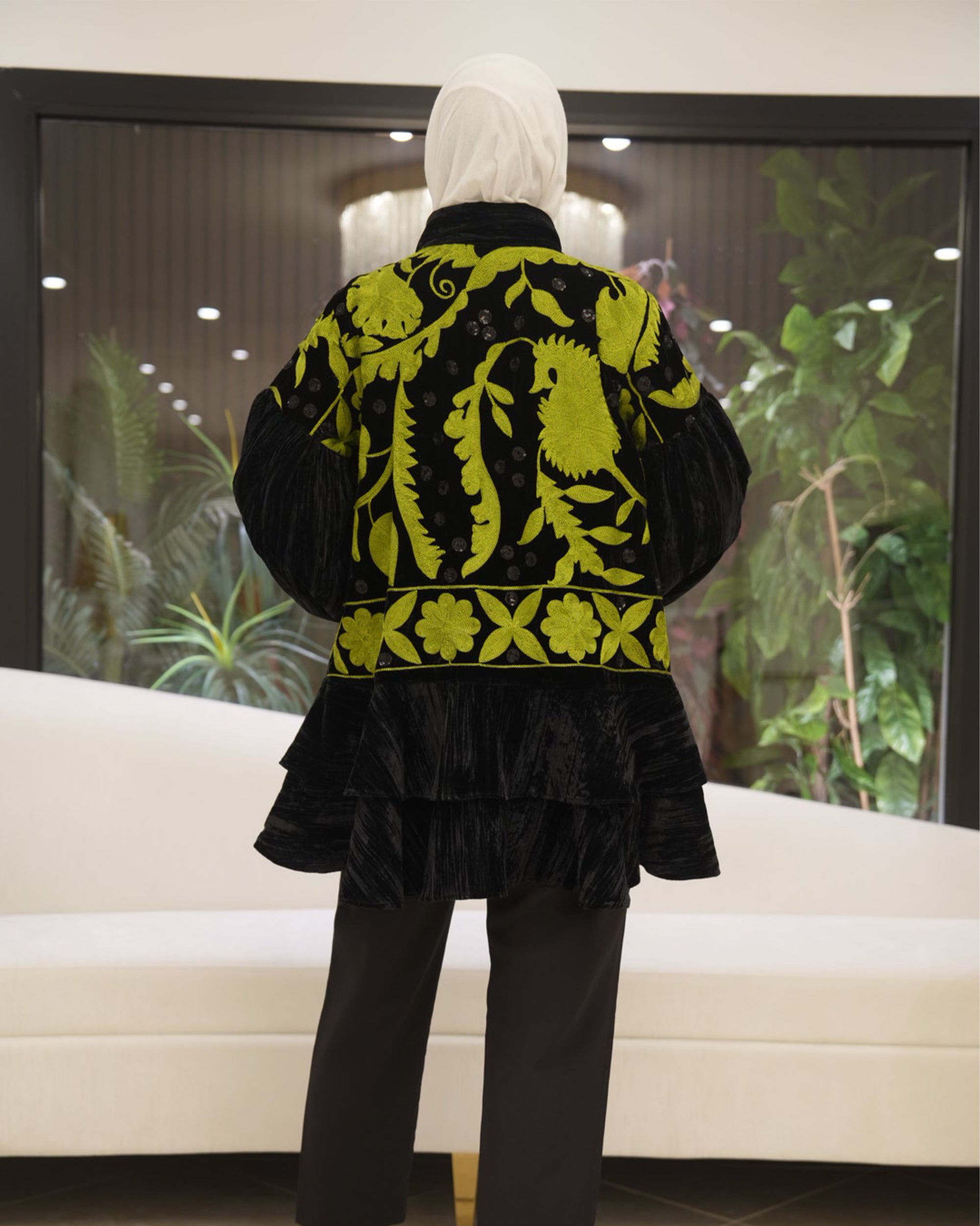 Classic Velvet Jacket – Black & Olive Green