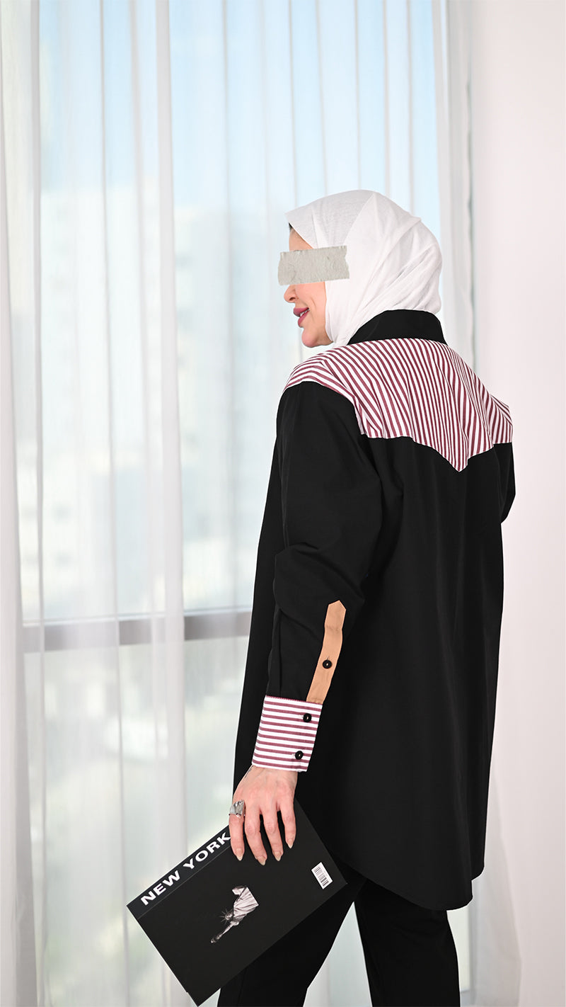 Striped Contrast Poplin Shirt