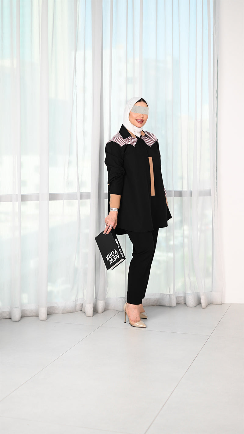 Striped Contrast Poplin Shirt