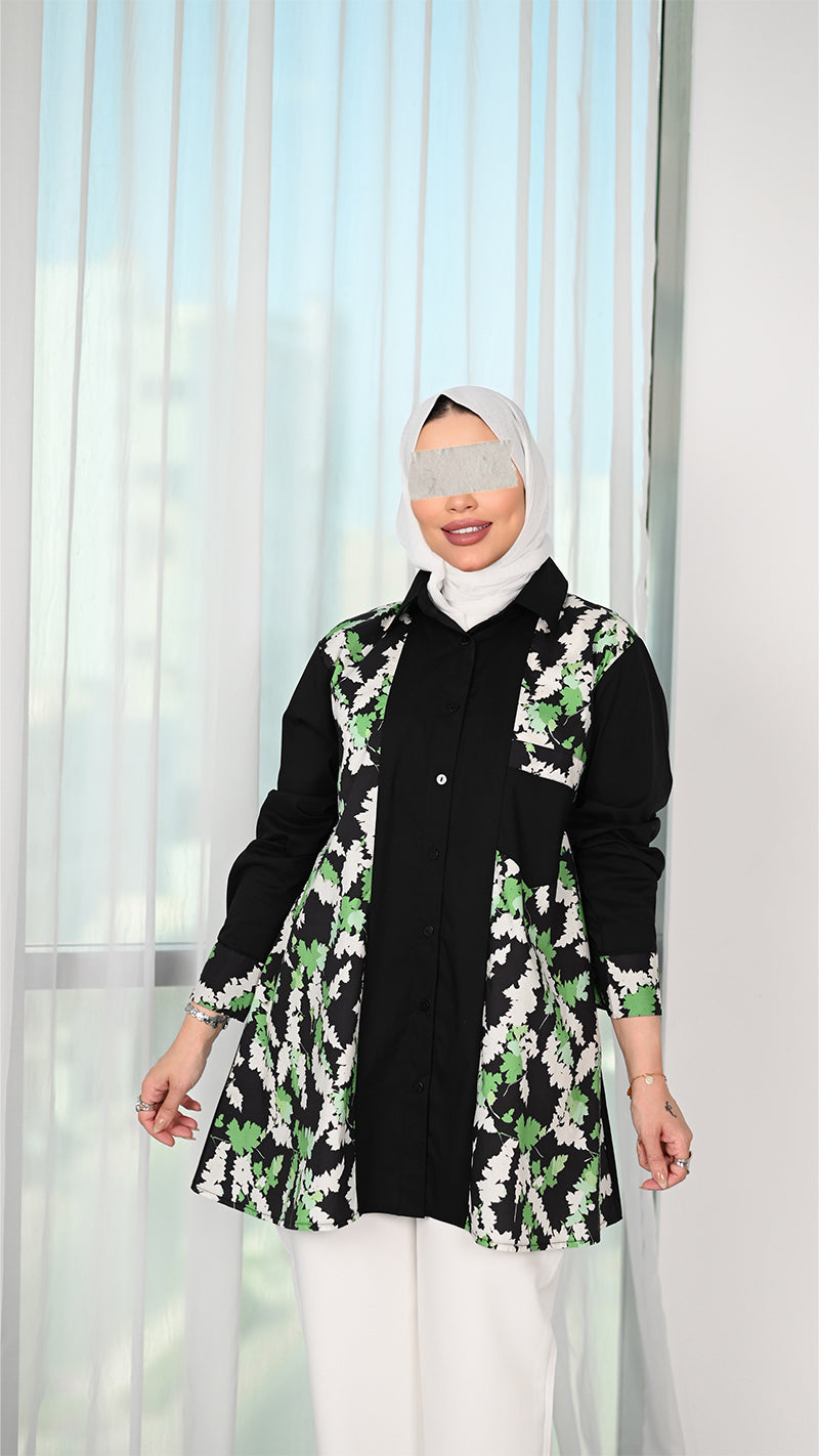 Green Noir Patterned Shirt